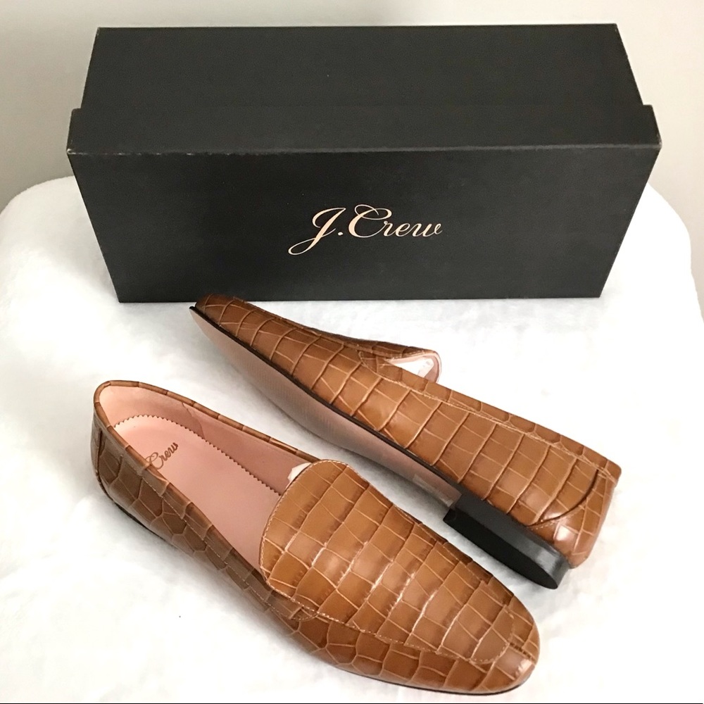 J. CREW Croc Embossed Leather Loafers Shoes NIB NWT - Picture 9 of 12